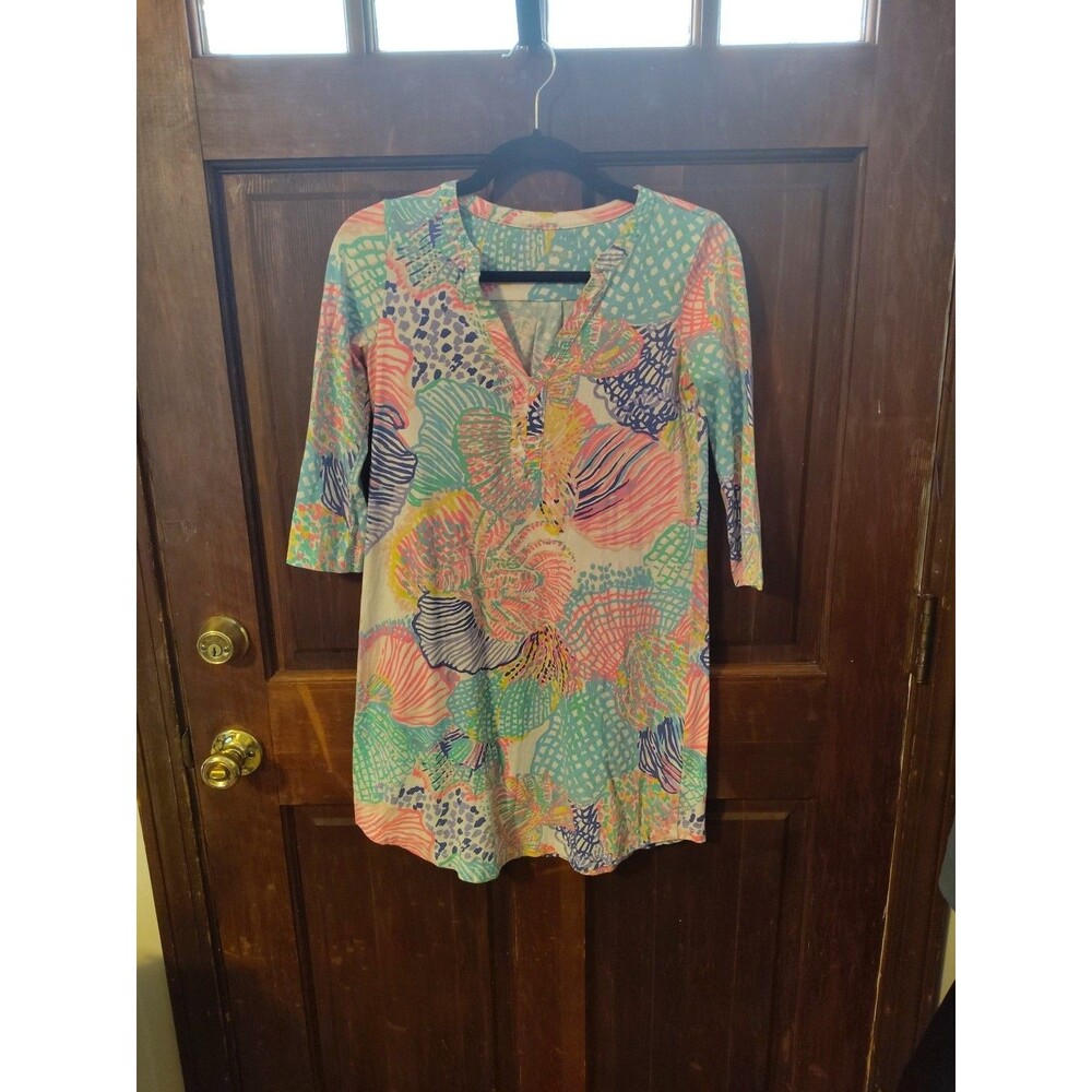 Lilly Pulitzer Ali shift dress in the "Roar of the Seas" print, featuring a...